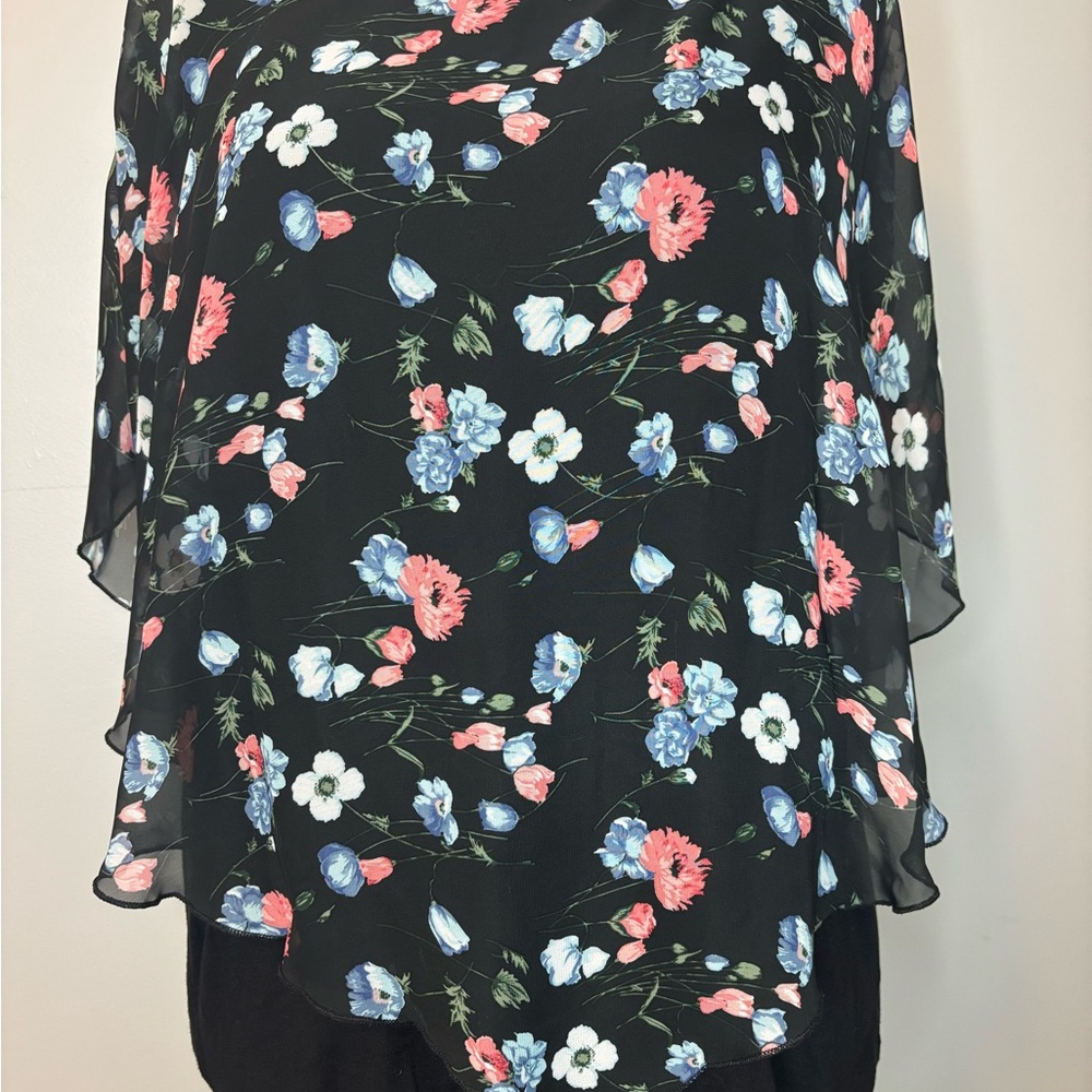 Alyx Black Floral Chiffon Tunic